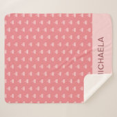 Cute Pink Circus Tent Personalized シェルパブランケット (正面(横))