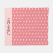 Cute Pink Circus Tent Personalized フリースブランケット (正面(横))