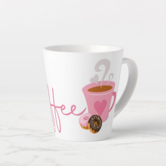 Cute Pink Coffee Mug カフェラテマグ (右アングル)