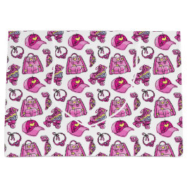 Cute Pink Cool Girl Things ラージペーパーバッグ