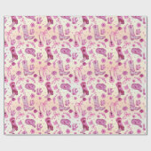 Cute Pink Coquette country girl pattern ラッピングペーパー (フラット)