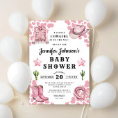 Cute Pink Cowgirl Baby Shower 招待状