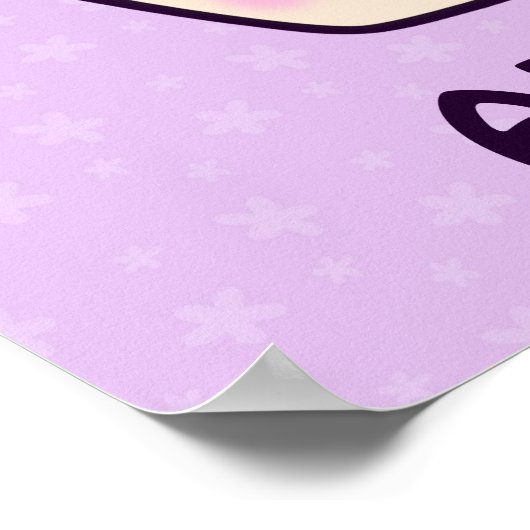 Cute Pink Cupcake ポスター (角)