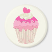Cute Pink Cupcake Magnet マグネット (正面)