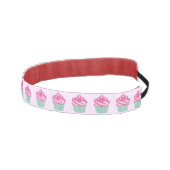 Cute Pink Cupcakes Pattern Pastel Pink アスレチックヘッドバンド (右)