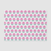 Cute Pink Cupcakes Pattern Pastel Pink 薄葉紙 (正面)