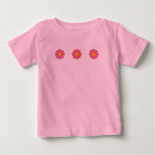 cute pink daisies baby tshirt ベビーTシャツ (正面)