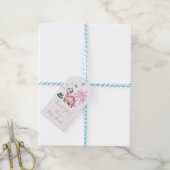 Cute Pink Dinosaur Baby Shower Thank You ギフトタグ (より糸付き)