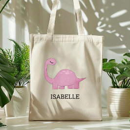 Cute Pink Dinosaur Personalized トートバッグ
