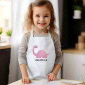 Cute Pink Dinosaur Personalized 子供用エプロン