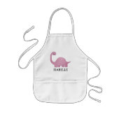 Cute Pink Dinosaur Personalized 子供用エプロン (正面)