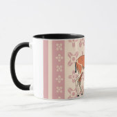 Cute Pink Doe-patterned Christmas マグカップ (左)