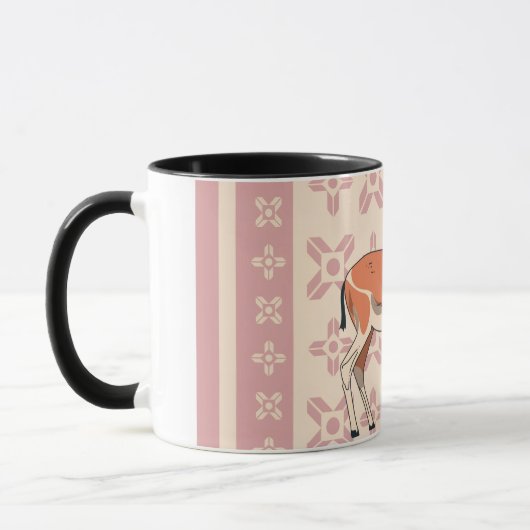 Cute Pink Doe-patterned Christmas  マグカップ (左)