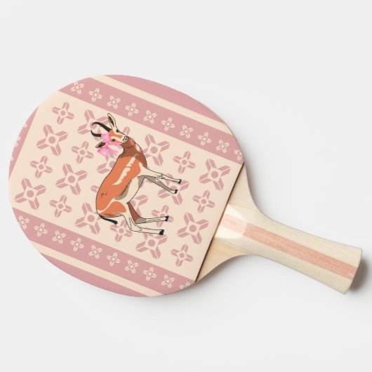 Cute  Pink Doe-patterned Christmas  卓球ラケット (横)