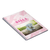 Cute Pink Dog Photo and Name ノートブック (右側)