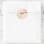 Cute Pink Donut Bakery ラウンドシール (バッグ)