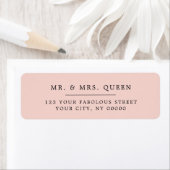 Cute Pink Elegant Classic Simple Return Address ラベル (インサイチュ)