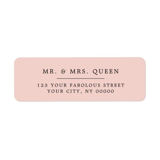 Cute Pink Elegant Classic Simple Return Address ラベル (正面)