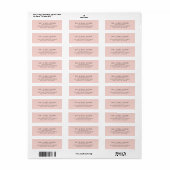 Cute Pink Elegant Classic Simple Return Address ラベル (フルシート)