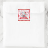 Cute Pink Elephant Baby Shower Welcome Sign スクエアシール (バッグ)