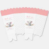 Cute Pink Elephant Floral Baby Girl Shower フェイバーボックス (見開き)