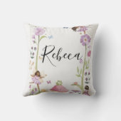Cute Pink fairy Coquette primer cumpleaños クッション (裏面)