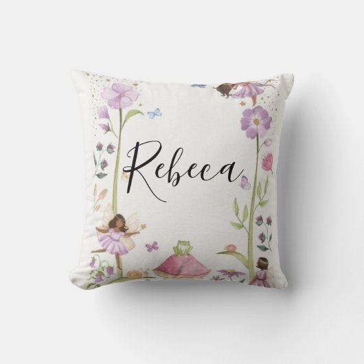 Cute Pink fairy Coquette primer cumpleaños クッション (正面)