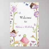 Cute Pink fairy Coquette primer cumpleaños ポスター (正面)