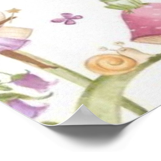 Cute Pink fairy Coquette primer cumpleaños ポスター (角)