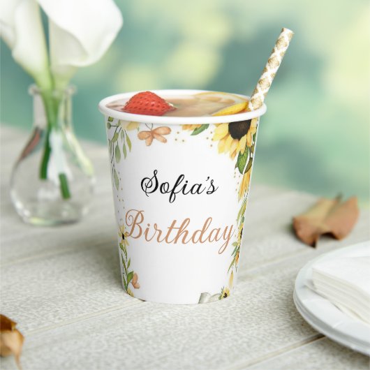 Cute Pink fairy Coquette primer cumpleaños 紙コップ (インサイチュ)