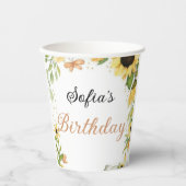 Cute Pink fairy Coquette primer cumpleaños 紙コップ (正面)