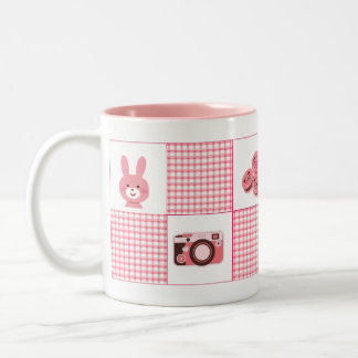 Cute Pink Feminine Coffee Cup ツートーンマグカップ