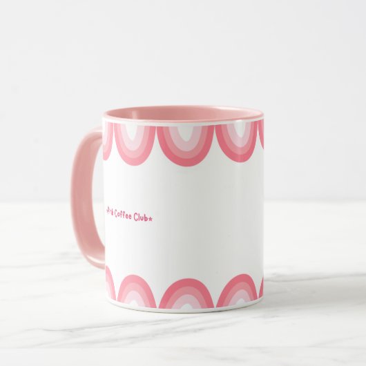 Cute Pink Feminine Coffee Cup マグカップ (正面左)