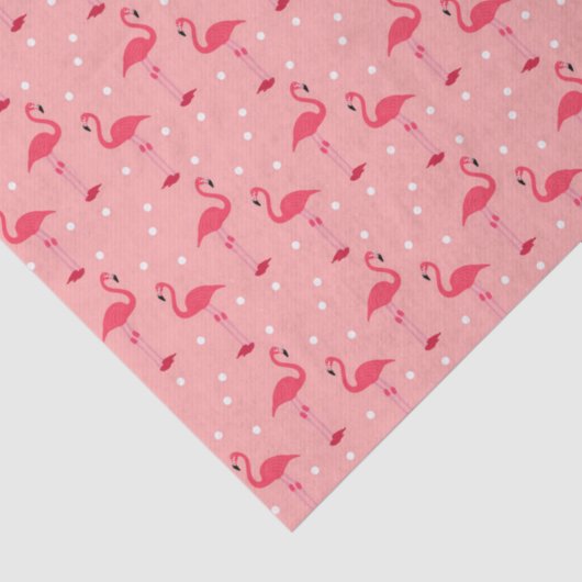 Cute Pink Flamingo and Dots Pattern 薄葉紙 (詳細)