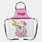 Cute pink  Flamingo Ballerina   エプロン (正面)