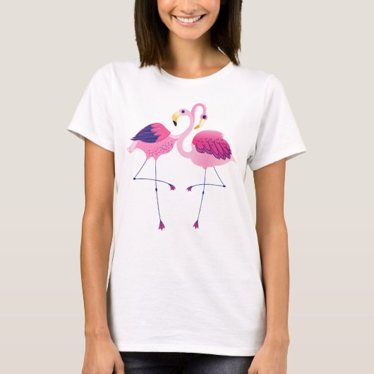 Cute Pink Flamingos Illustration Pattern Visor Tシャツ (正面)