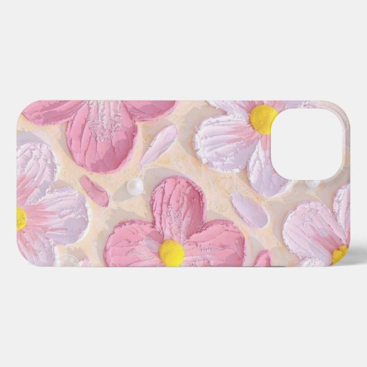 Cute Pink Floral Aesthetic Phone Case 🌸✨ iPhoneケース (裏面横)