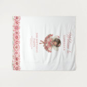 Cute Pink Floral Fairy 6th Birthday Backdrop タペストリー (正面(横))