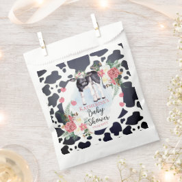 Cute Pink Floral Holy Cow Girl Baby Shower フェイバーバッグ