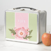 Cute pink floral Metal Lunchbox メタルランチボックス (インサイチュ)