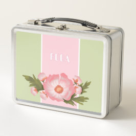 Cute pink floral Metal Lunchbox メタルランチボックス