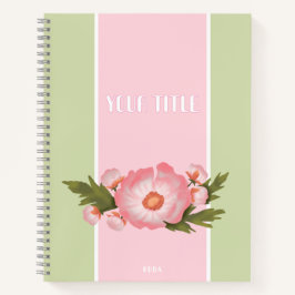 Cute pink floral Notebook for school girls ノートブック