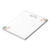 Cute Pink Floral Teacher Notepad ノートパッド (回転)