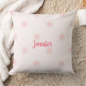 Cute Pink Flowers Double-faced Throw Pillow クッション (ブランケット)