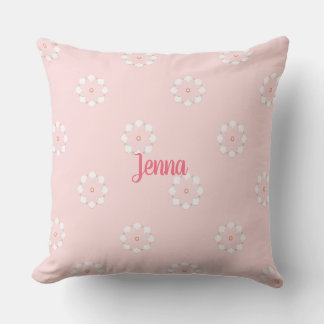 Cute Pink Flowers Double-faced Throw Pillow クッション