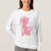 Cute Pink Flying Unicorn Pegacorn Tシャツ (正面)
