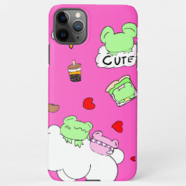 Cute, pink, food, cloud, frog phone case iPhone 11Pro maxケース