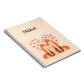 Cute Pink Fox Notebook Beautiful Animals Nature ノートブック (右側)