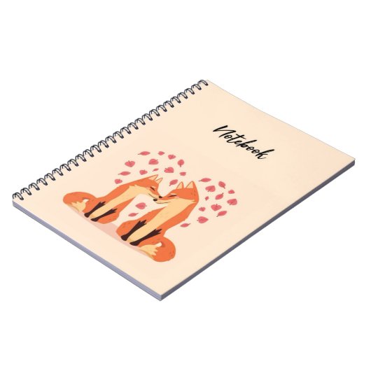 Cute Pink Fox Notebook Beautiful Animals Nature ノートブック (左側)