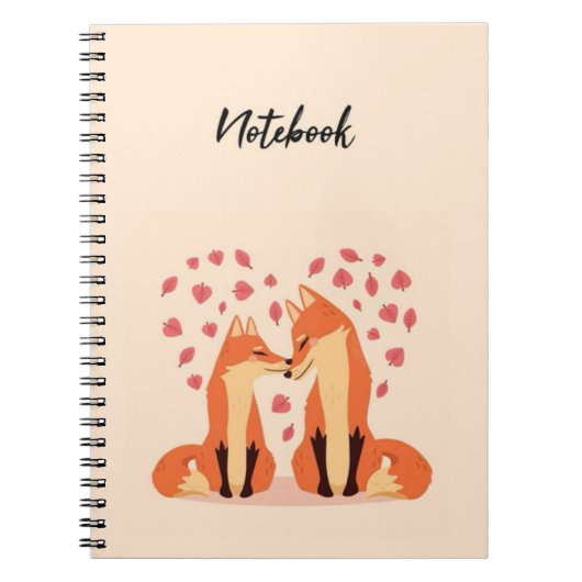 Cute Pink Fox Notebook Beautiful Animals Nature ノートブック (正面)